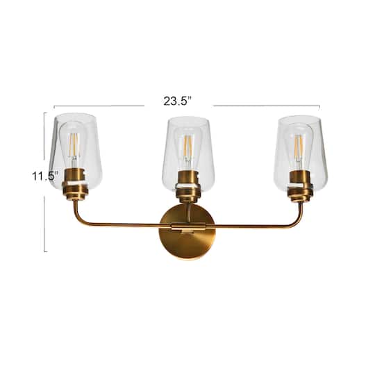 Hello Honey® Robert Stevenson Lighting Holden Metal & Glass 3-Light Vanity